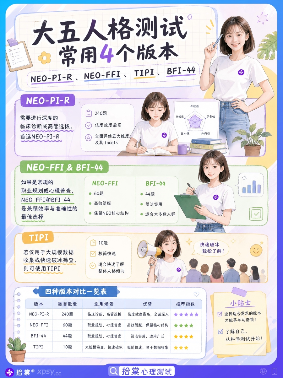 大五人格的四个版本