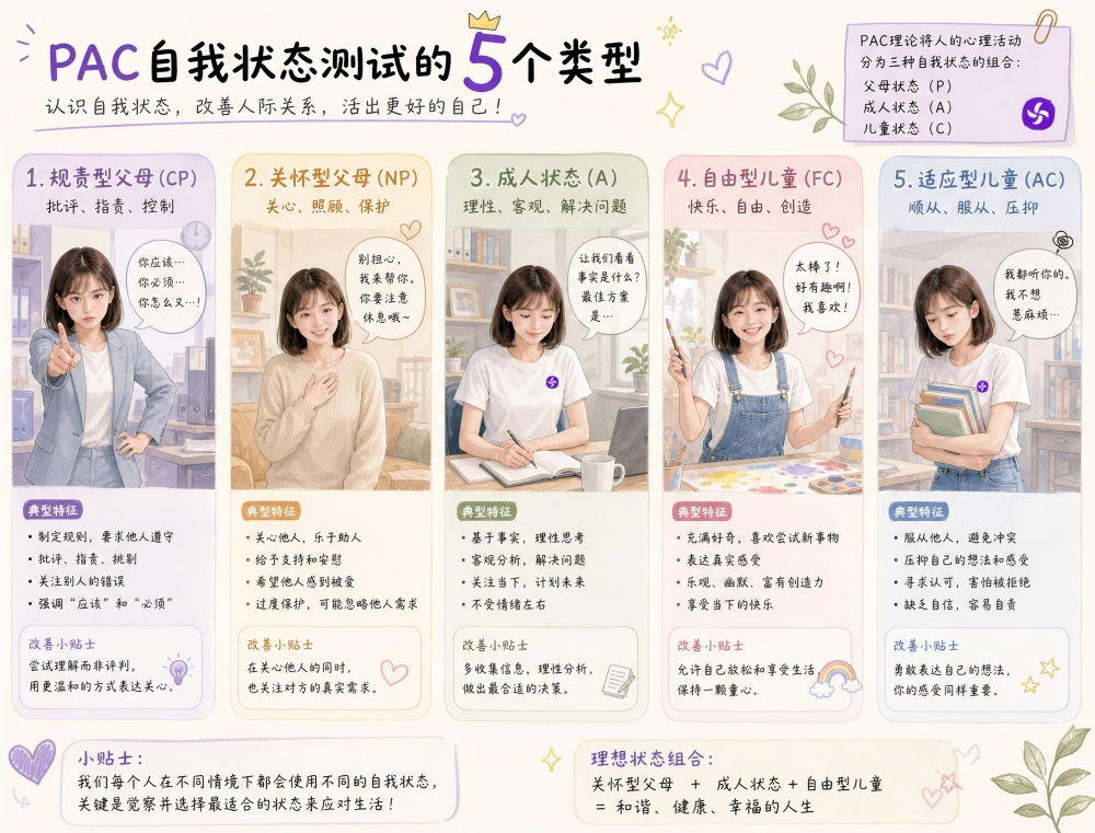 PAC自我状态测试的5个状态