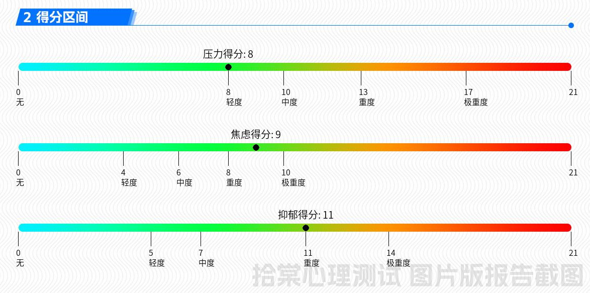 拾棠心理测试DASS-21图片版测试报告截图