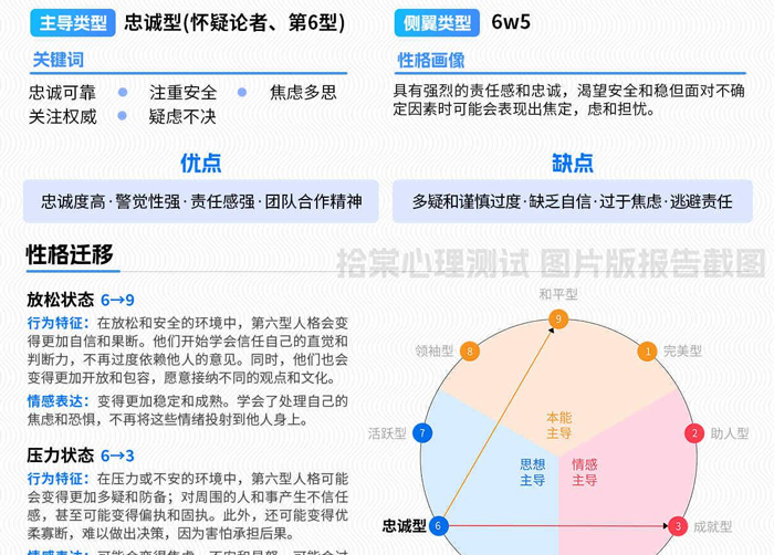 九型人格测试-拾棠心理测试图片版测试报告截图