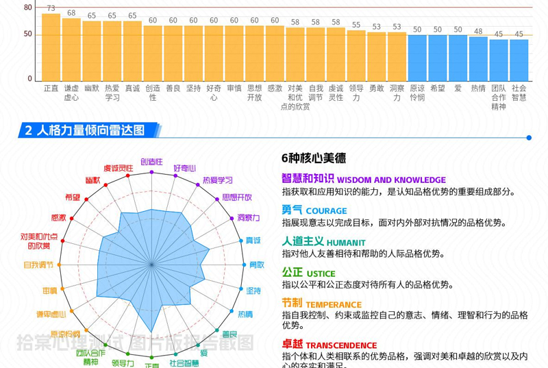 VIA24种人格力量测试-拾棠心理测试图片版测试报告截图