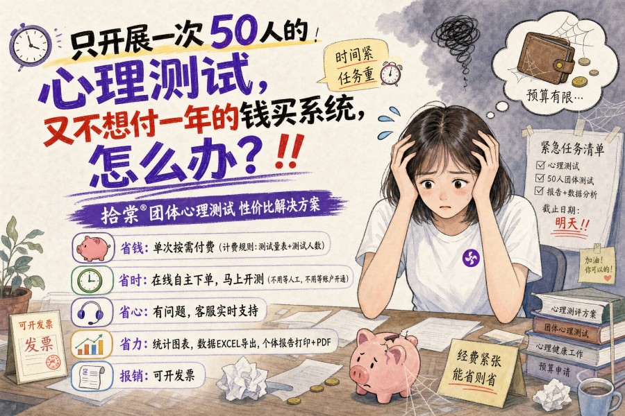只开展一次50人的心理测试,又不想付一年的钱买系统,怎么办?
